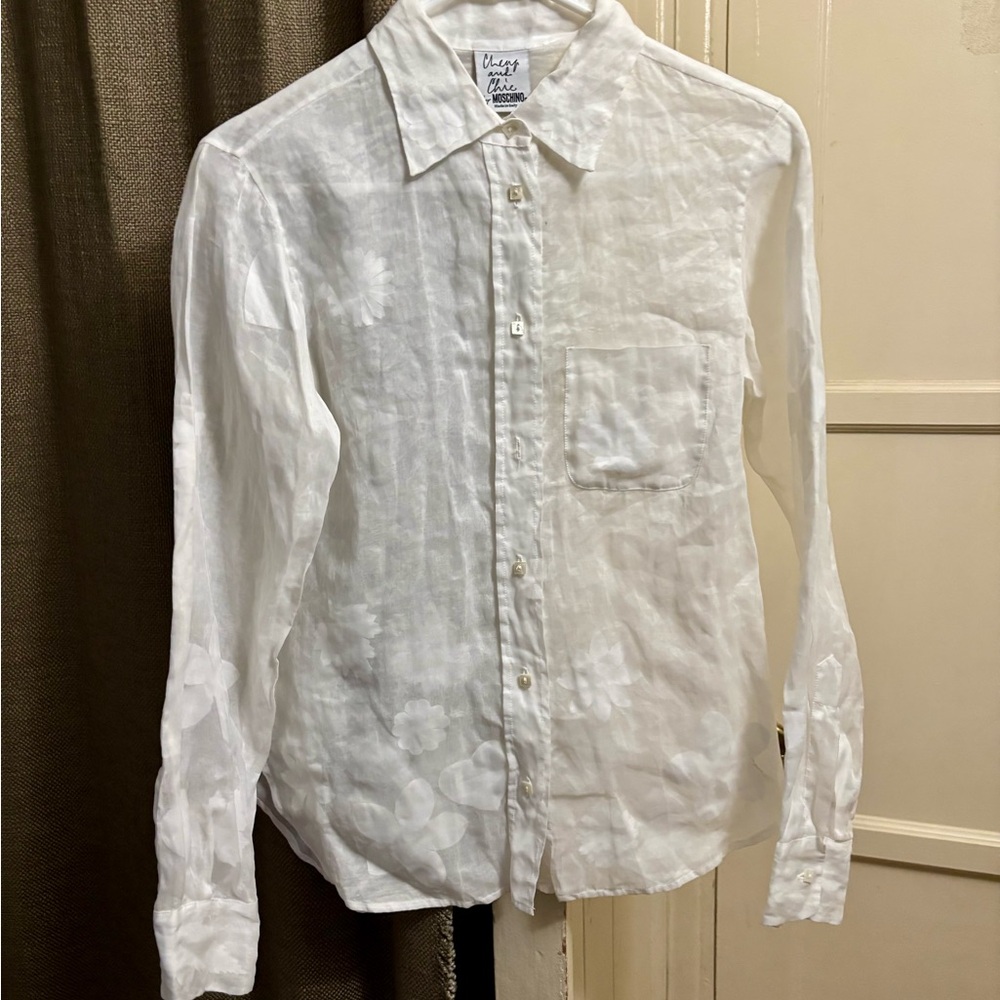 Vintage Moschino Cheap & Chic White Casual Button Down Shirt